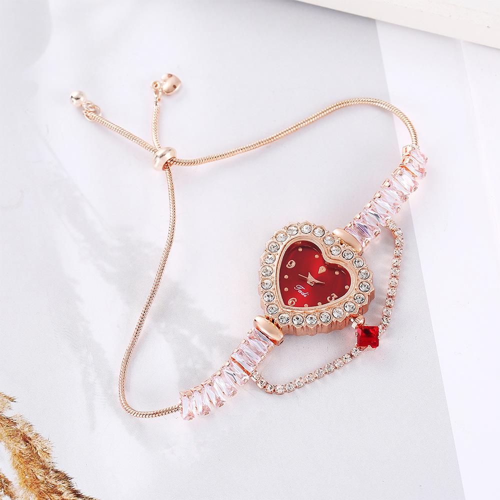 

Браслет Стразы Сердце Циферблат Watchaes Ladies Atmosphere Саморегулирующиеся Часы красный