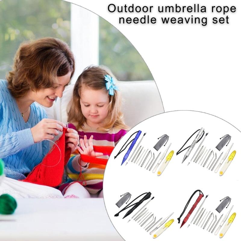 Stainless Steel Knotter Tool Set Paracord Lacing Stitching Needle Craft Maker for Leather and Paracord Crafting