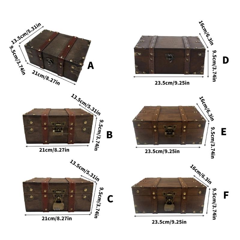 Wooden Decorative Box for Jewelry Storage and Display Cabinet Keepsakes Chest with Lock Mechanism Trinket Organiser