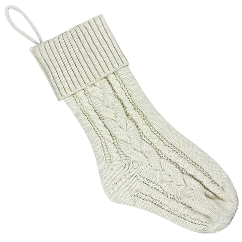 Holiday Stocking Large Capacity Knitted Sock For Christmas Gifts Elegant Reusable Festival Home Decoration