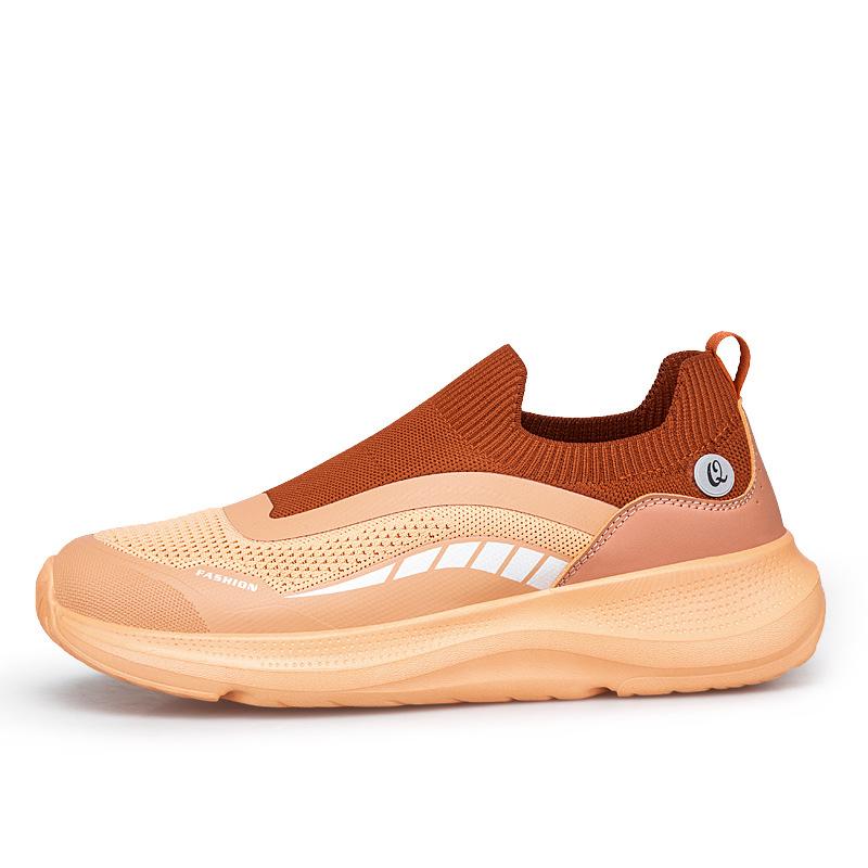Couple soft-soled hiking shoes sneakers new mesh breathable shock absorption lightweight thick-soled casual shoes 36