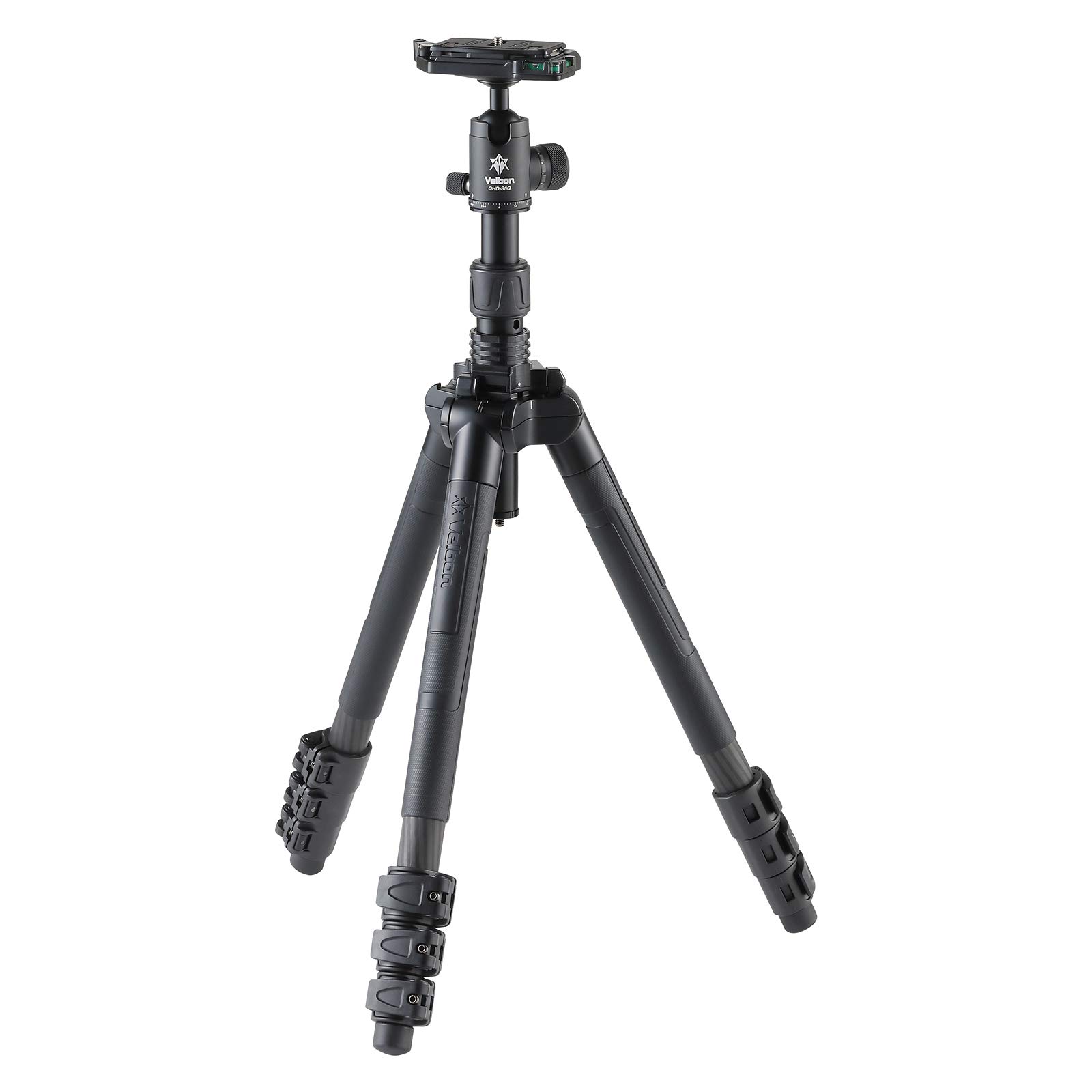 

Velbon Carbon Tripod AZ Lever Lock Leg Diameter 28mm Free Head Torque Stopper Type Quick Shoe Compatible Carbon Legs 017915500709 GUT-E643 4-stage чорний