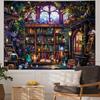 Magic Bookshelf Tapestry Witchy Library Tapestry Fantasy Fairy Treehouse Wall Tapestries Magical Book Skull Bookcase Tapestries