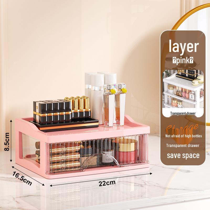 

Білий Розкішний Прозорий Ящик Настільний Органайзер для Зберігання Косметики та Туалетного Приладдя