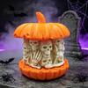 Desktop Skull Pumpkin Ornament 3D Printed Figurine, Gothic Skeleton Statue, Statue Creepy for Home Office Holiday Party Decorative