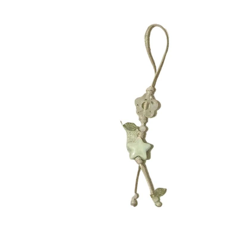 Ceramic Star Pendant Keychain Art Flower Phone Chain