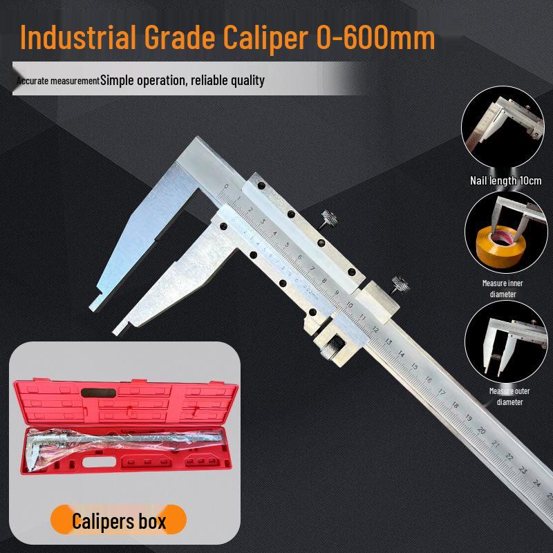 High-Precision Mini Vernier Caliper - Stainless Steel, 0-150/200/300/500/600/1000mm