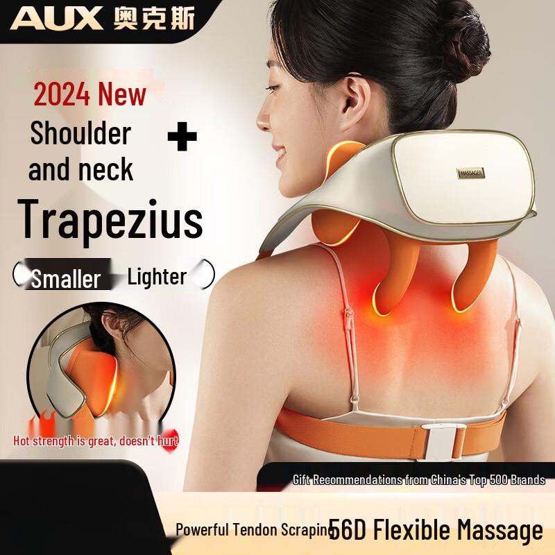 AUX Wireless Shiatsu Neck & Shoulder Massager with Heat