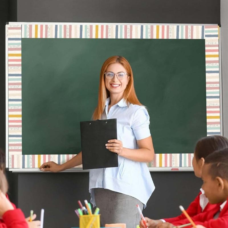 Bulletin Board Borders Colorful Border Trim Stripes Bulletin Board Border Classroom Borders for School Decorations