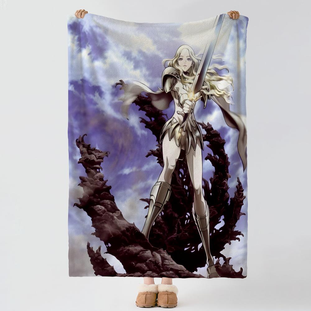 anime C-Claymore-e Throw Thick Comfort Flannel Quilt, Multi-scene Use Indoor Outdoor Daily Nap