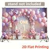 2D Pink Purple Butterfly 1st Birthday Backdrop ONE Balloon Photography Background