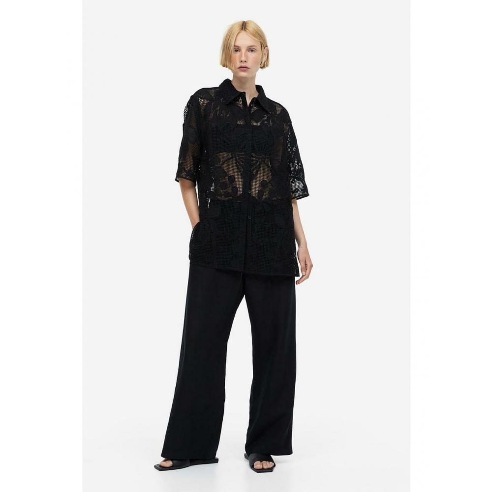 

H&M Рубашка крючком черная 1173396001