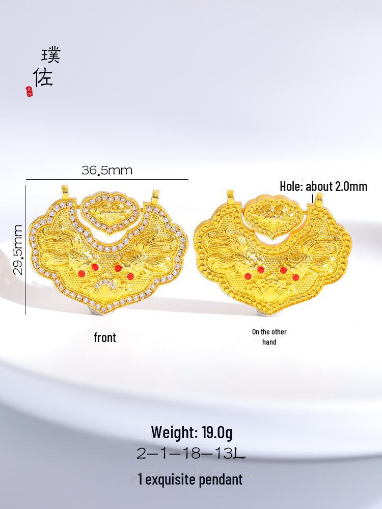 Gold Koi Wishful Lock Necklace & Sweater Chain for Women