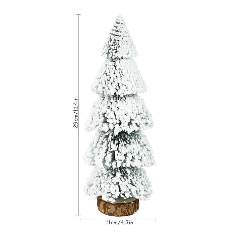 Mini Christmas Tree Ornaments Snow Pine Tree 2023 Christmas Decorations for Home Desktop Xmas Navidad New Year Gift DIY Crafts