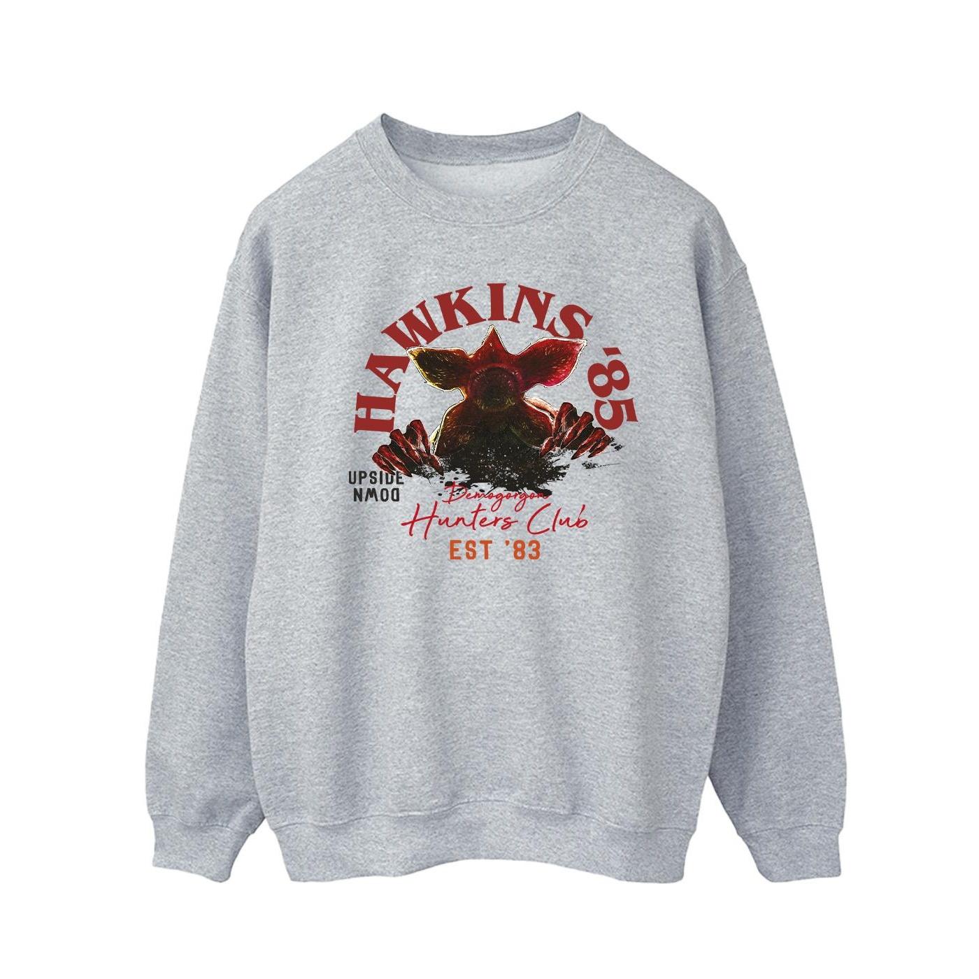 Sudadera Netflix para hombre Stranger Things Club de Cazadores L gris
