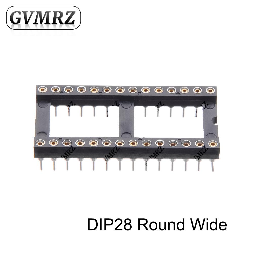 5PCS Round Pin DIP IC Socket Assorted Sizes DIP6 DIP8 DIP14 DIP20 DIP24 Narrow / Wide DIP28 Narrow for PCB DIY Electronics