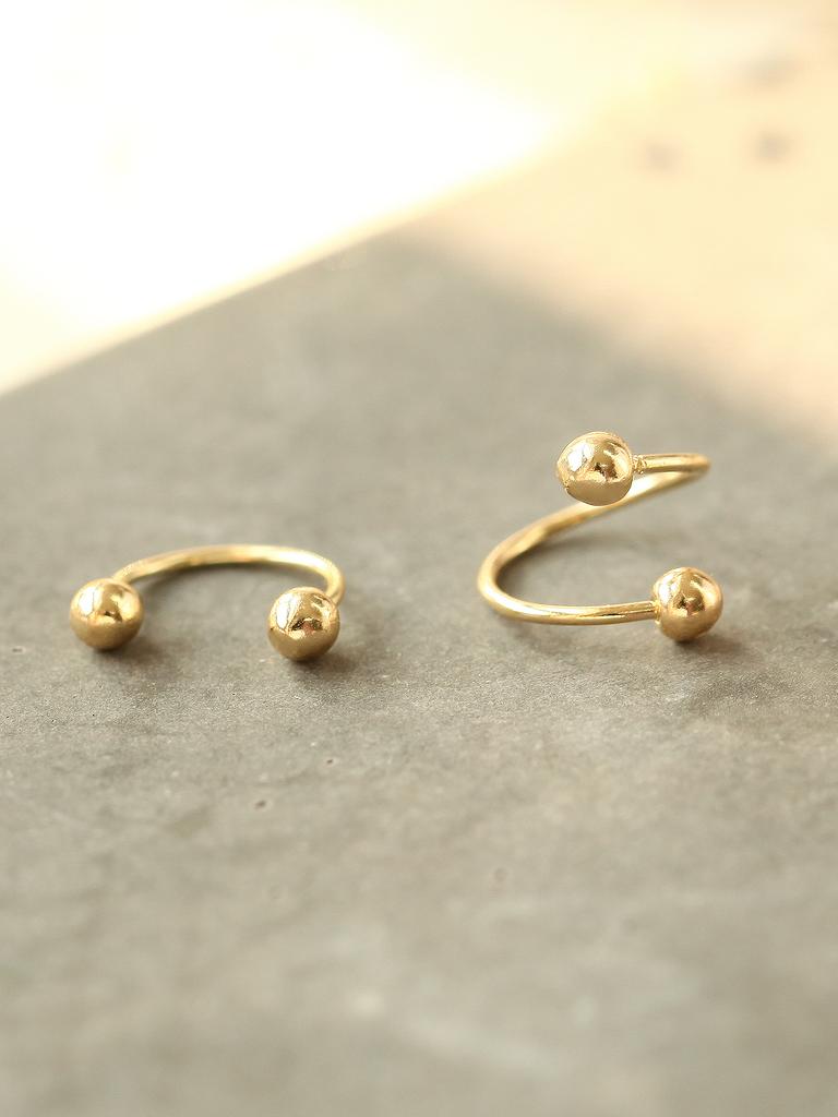 Minimalpiercing 14K Twist Horseshoe Piercing Earrings