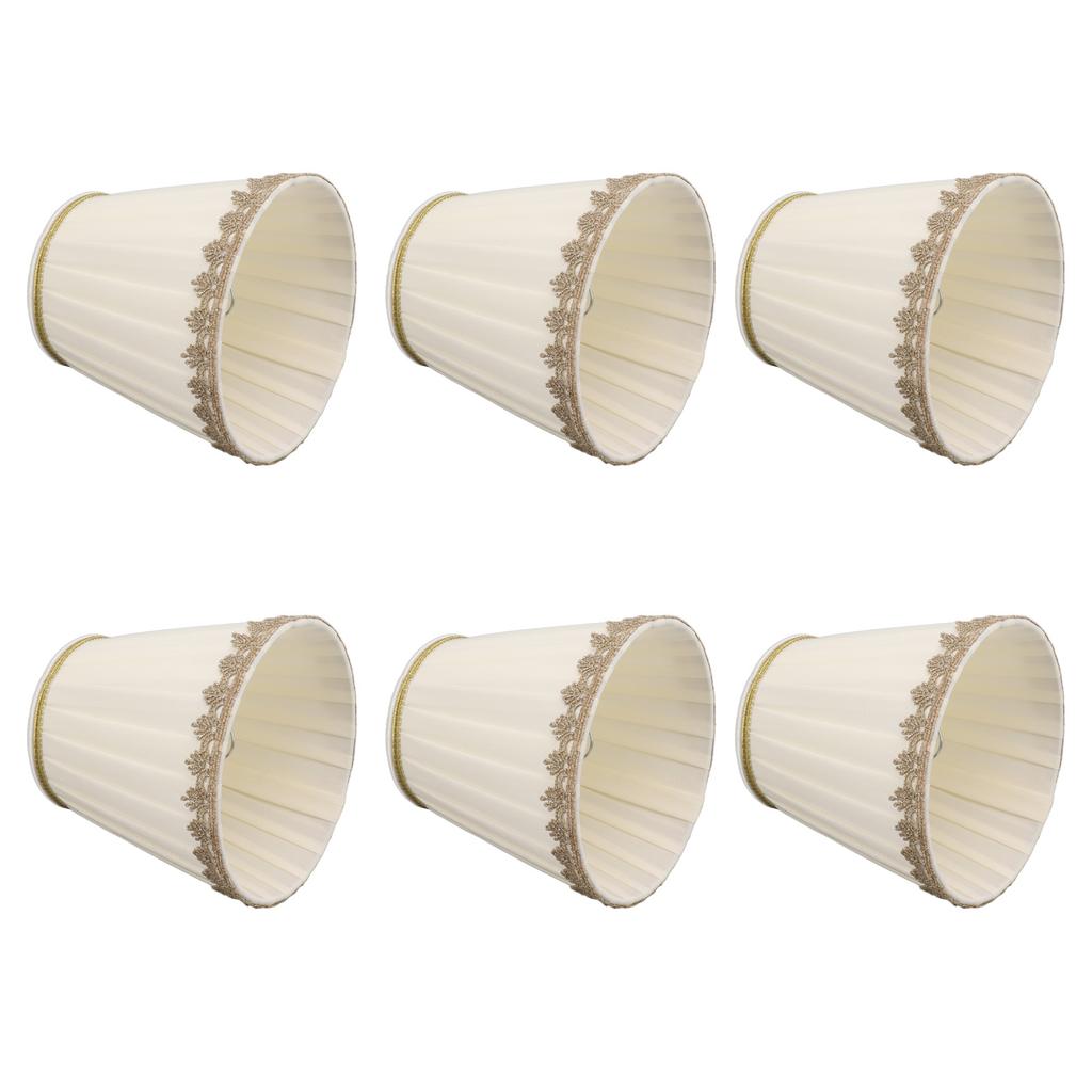 6PCS Candle Lamp Lampshade Clip On Fabrics Lampshades Set for Table Lamp Wall Lamp