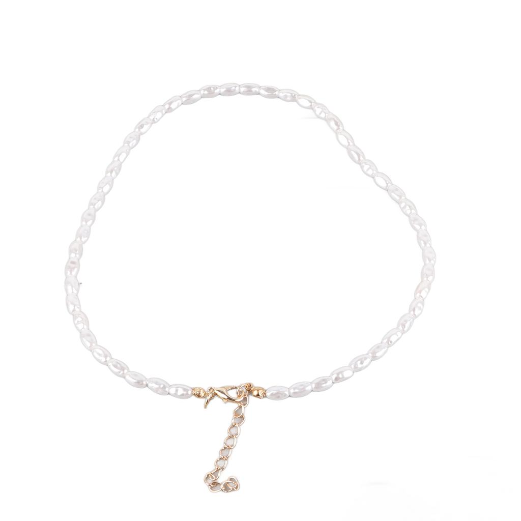 Imitation Pearl Necklace Baroque Necklace Short Tiny Chain Necklace Handmade Vintage Necklace Jewelry for Women Girls