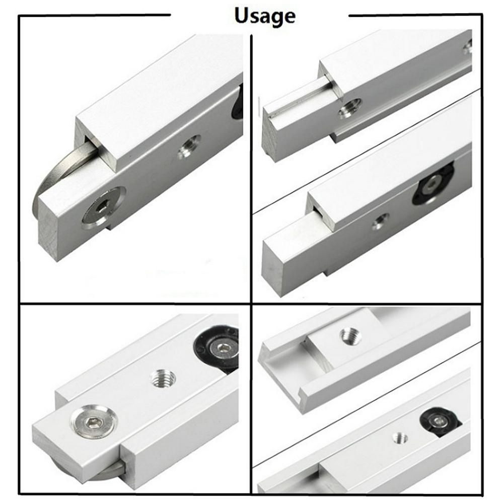 T track Aluminium Alloy Miter Track Miter Bar Slider Table Saw Miter Silver