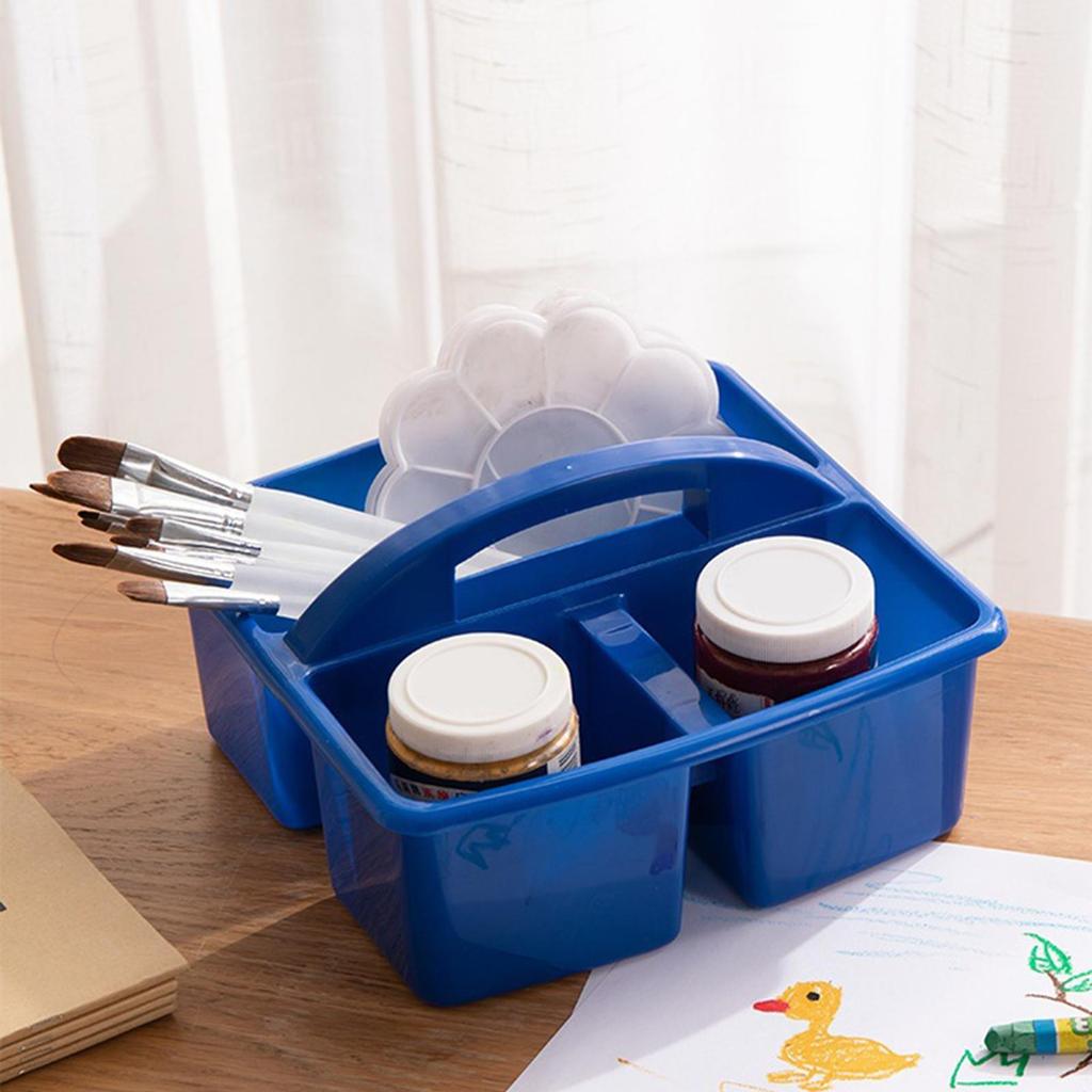 Desktop with Handles, Compartments Storage Basket Bin, Craft Storage Organizer Case, Classroom Storage