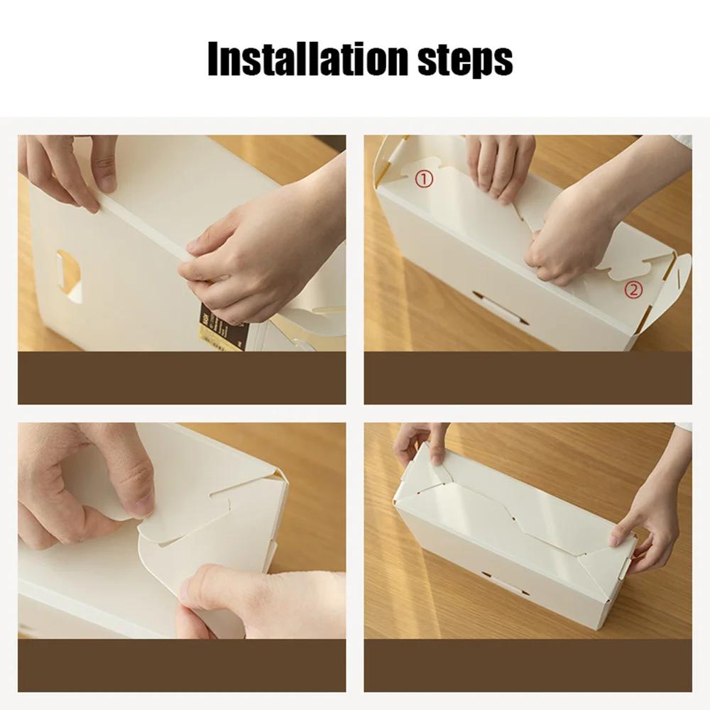 3Pcs Foldable Plastic File Box DIY Combined Structure Large Capacity A4 Document Organizer Stationery Storage for Home Office