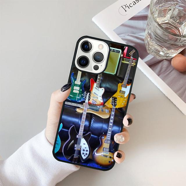 Guitar Electric Acoustic Instrumen Phone Case Cover For iPhone 17 Air 15 16 14 13 12 Pro Max 11 Pro Max Plus