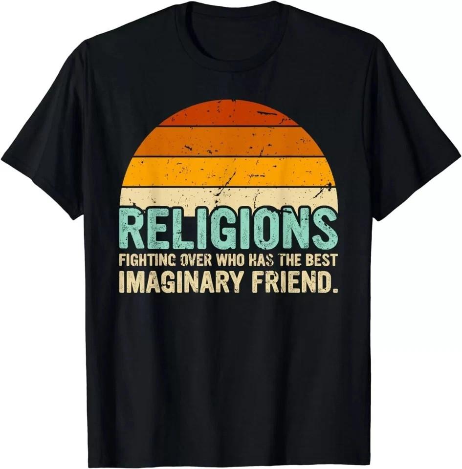 2025/NEW LIMITED Retro Atheist Science Imaginary Friend Funny Religions T-Shirt S