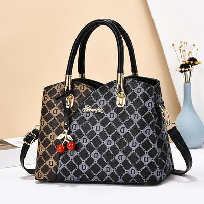 New Fashion Printed Handbag Splicing Large Capacity Multi-layer Shoulder Bag 100 Crossbody Bag High Appearance Level Tide
