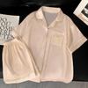 High-End Summer Light Luxury Ice Silk Cool Pajamas Women'S Loungewear Short-Sleeved Outer Wear Suit