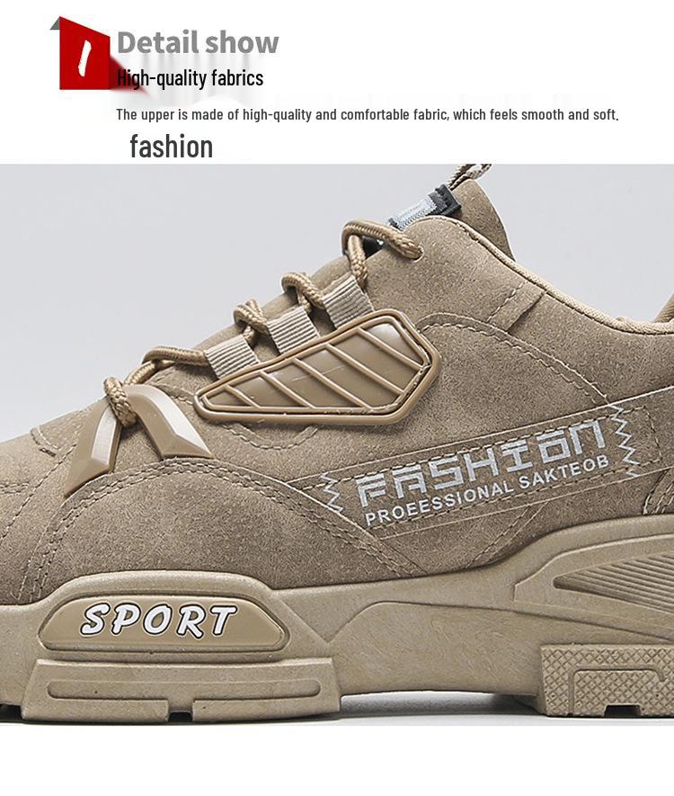 Men's Breathable, Versatile Work Shoes - Korean Style, Thick Sole for Construction & Sport