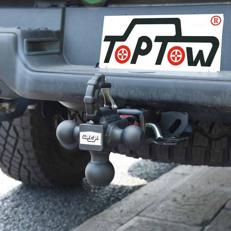 Tri-Ball Hitch with Tow Hook, Matte Black Finish, Fits 2-inch Receiver for Trailers and Towing