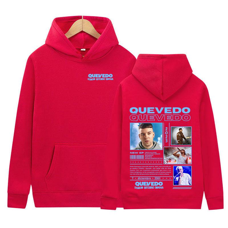 Rapper QUEVEDO Neues Album Hoodie Herren Damen Vintage Langarm Mode Sweatshirt Hip Hop Hohe Qualität Oversized Kapuzenpullover Streetwear