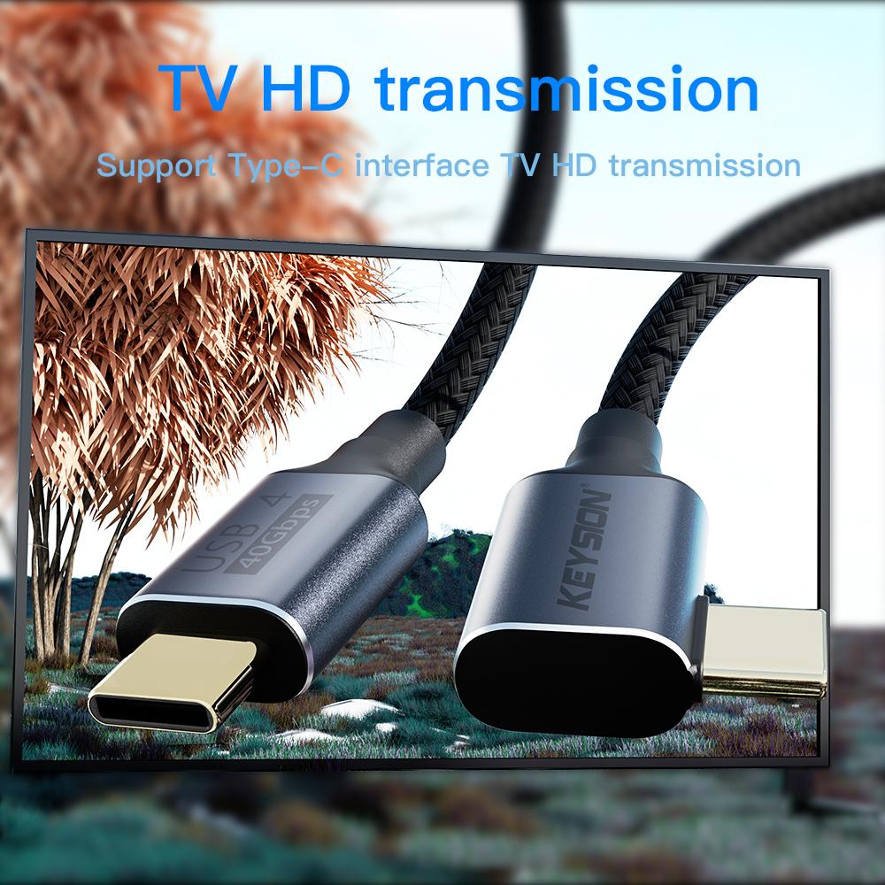 KEYSION USB4.0 40Gbps Data Cable USB C To Type C Thunderbolt 3 8K@60Hz Data Cable PD 100W 5A Fast Charging Cable for Macbook Pro