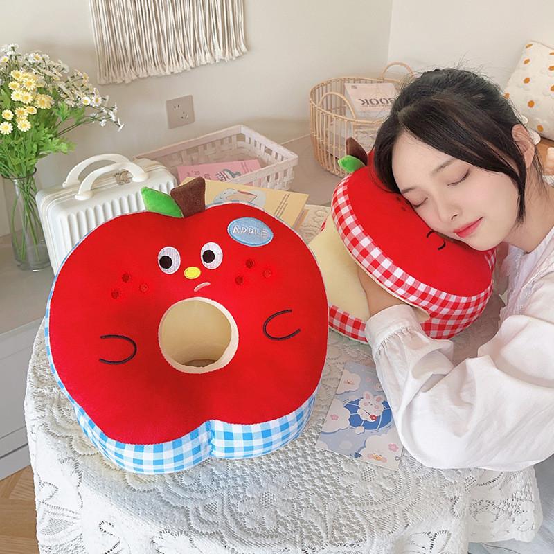 Breathable Ice Silk Hand Pillow With Embroidered Cartoon Design For Office And Library