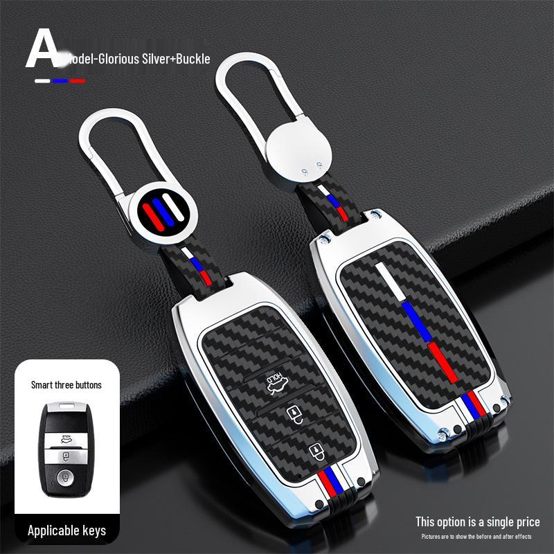 Compatible Metal Key Case for Kia Models: 19 K3, 13-17 K5, KX3, KX5, Furui Di, K4, K2, KX7.