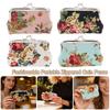 Elegant Flower Printed Coin Purse Vintage Canvas Wallet Small Pouch Women