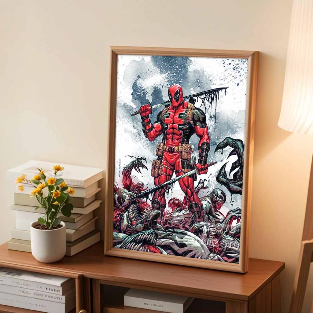 5D DIY Diamond Art Painting Kits for Adults, Deadpool Full Round Crystal Diamond Kits for Beginner for Home Wall Decorate