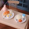 1/12 Dollhouse Simulation Breakfast Mini Steamed Buns Egg Bread Milk Model Dollhouse Kitchen Scene Decoration Pretend Play Toys