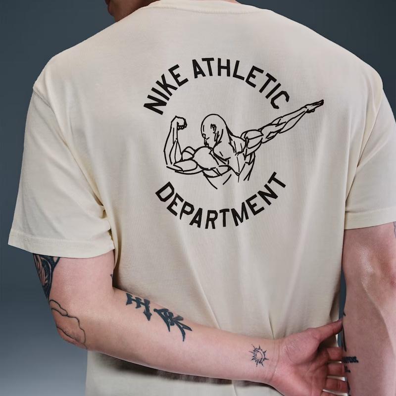 Nike Short Sleeve T-Shirt Comfortable Versatile Simple Fashion Men Tops Light-Ivory HJ3694-110