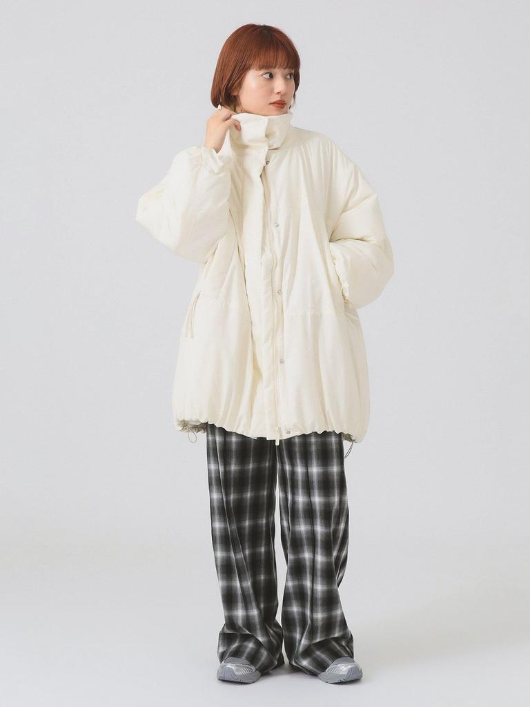 Ray Beams Women's Padded Stand Collar Blouson, OFF_WHITE 0