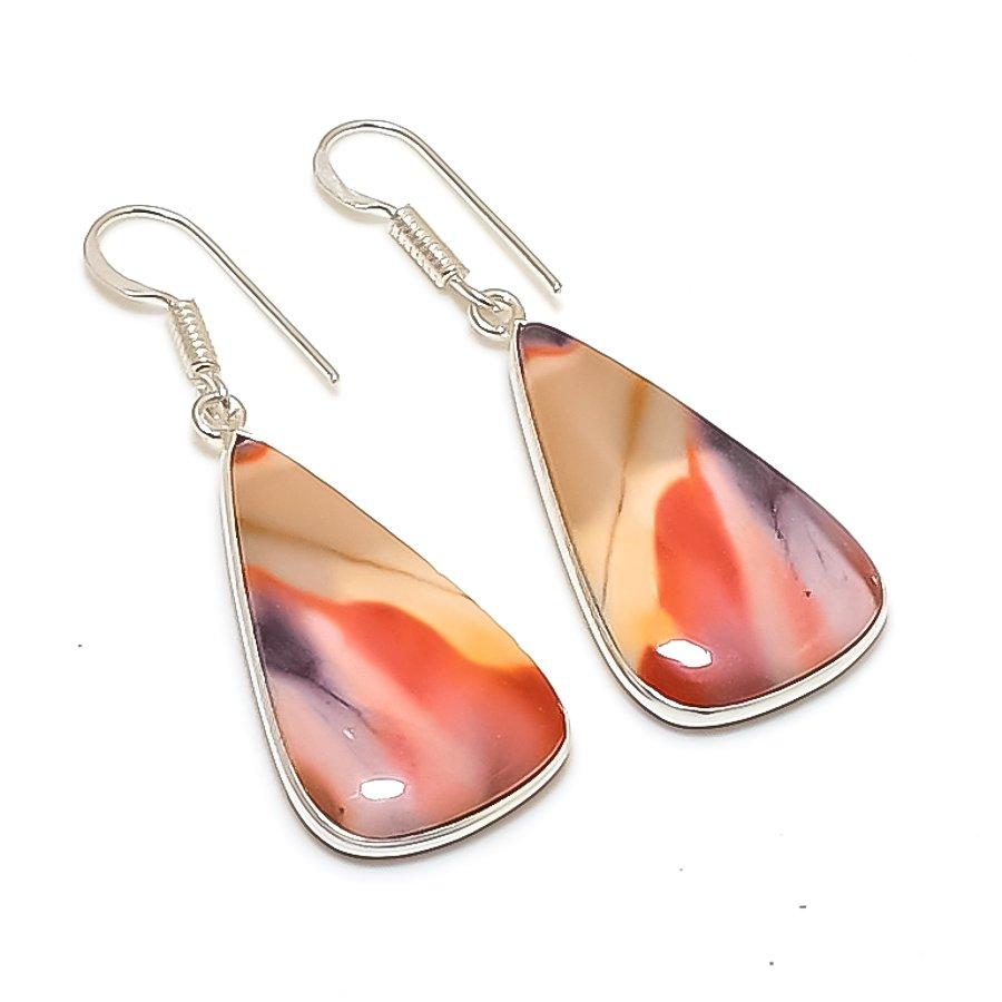 Natural Mookaite Gemstone 925 Sterling Silver Jewelry Earring 1.89 AE-12122