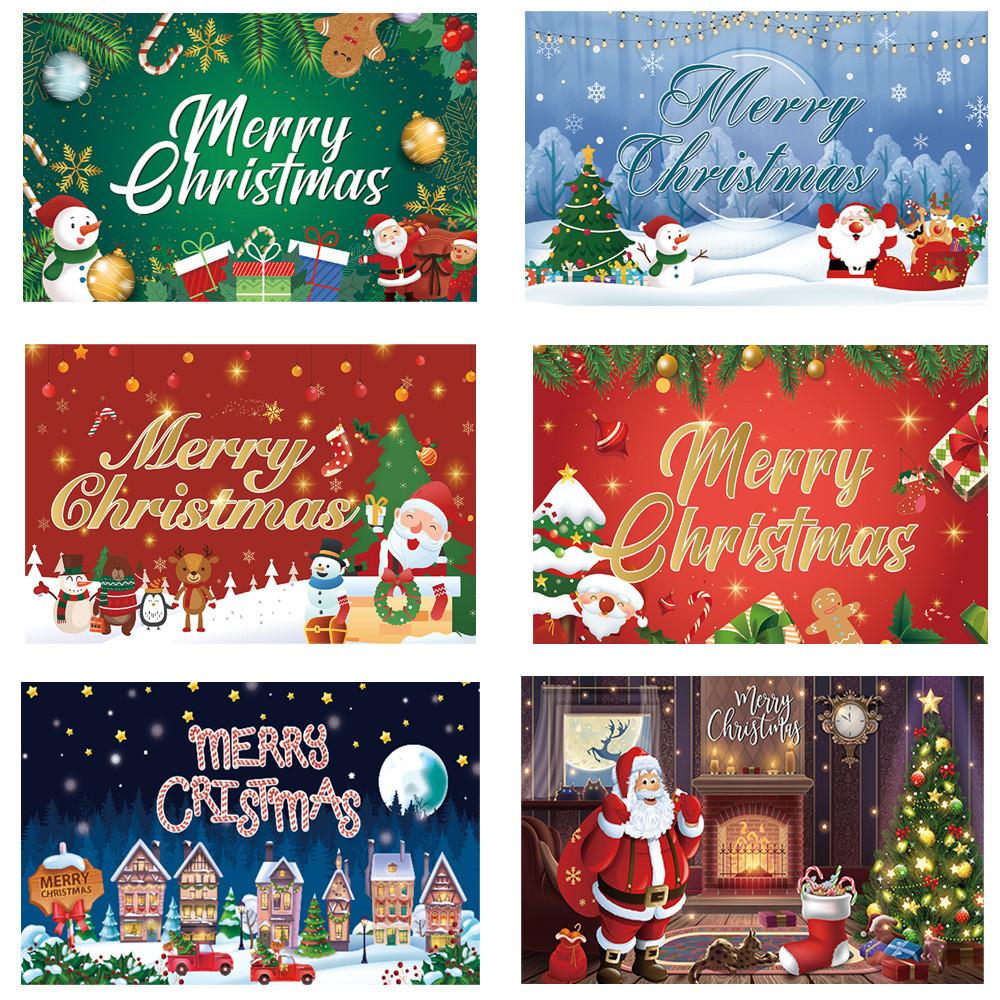 Christmas Background Banner Polyester Festival Party Decor For Holiday Event