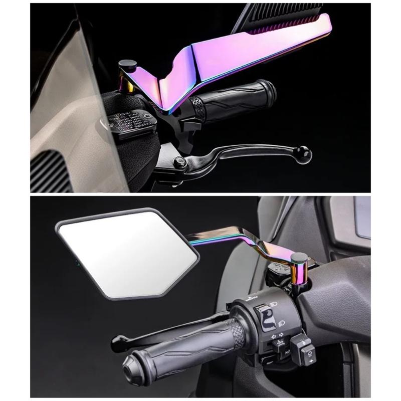 Broad View Motorcycle Side Mirror Shock Absorbing Structure Easy Installation Riders Safety Upgrade