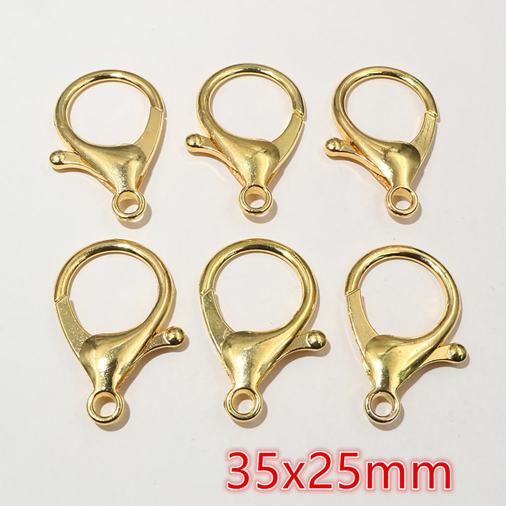 10pcs/lot Snap Lobster Clasp Hooks Gold Silver Plated DIY Jewelry Making Findings for Keychain Neckalce Bracelet Supplies