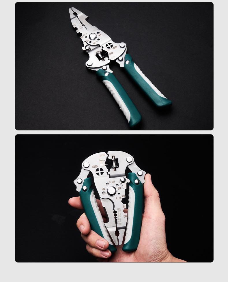 Key Brand Foldable Multi-Function Wire Stripping and Cutting Pliers for Electricians