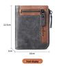 Retro Men's Color Block Leather Wallet with Zipper – Multi-functional Card Holder with Multiple Slots