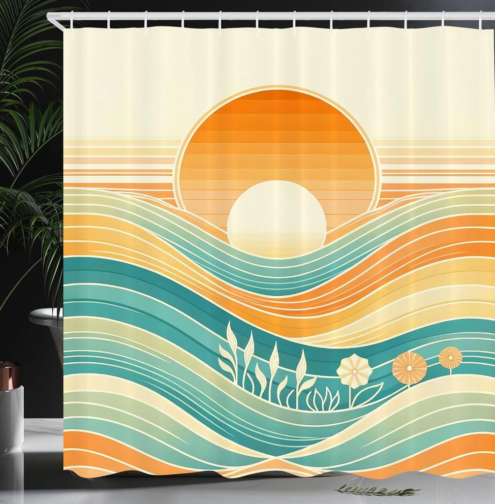 Oriental Atmosphere Warm Tone Mandala Gorgeous Life Tree Shower Curtain, Fabric Bathroom Decorative Shower Curtain With Hook