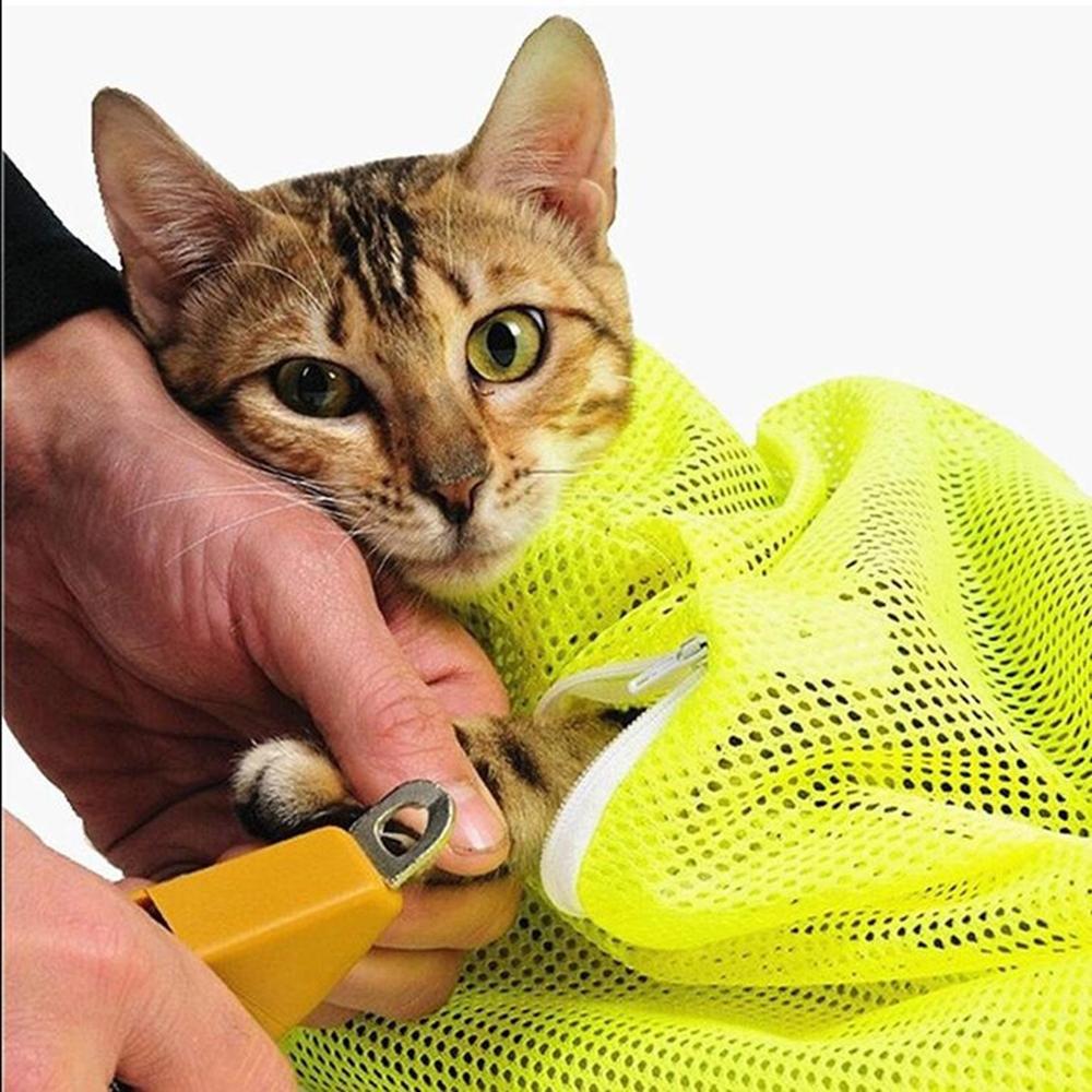 Protective Anti Scratching Bathing Injecting Nail Clipping Training Wash Bag Cat Grooming Bag