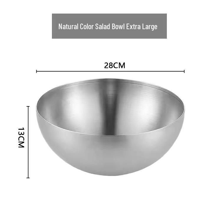 Korean Style Large Stainless Steel Bowl for Salads, Soups, Noodles, BBQ, and Bibimbap Cooking